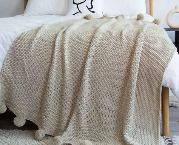 Ollie Pom Pom Throw Blanket